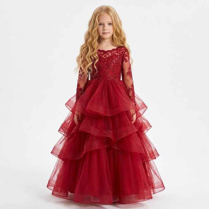 Lovely Multi-Layer Little Bridesmaid Gown