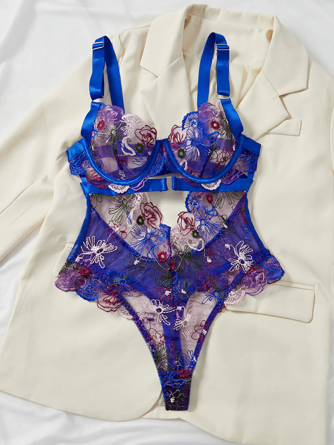 French Style Floral Embroidered Lingerie