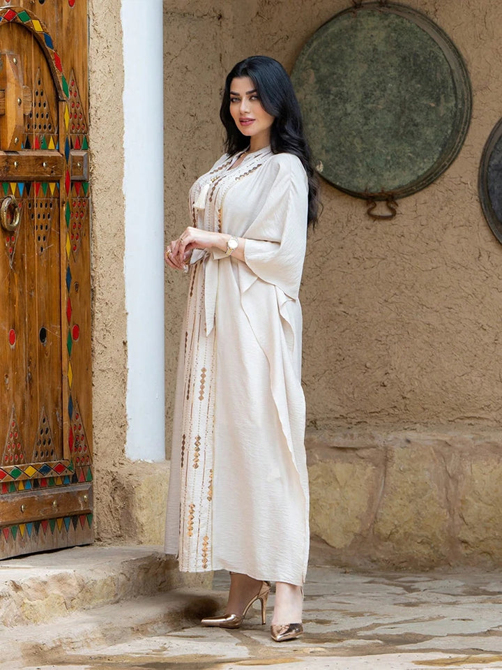 Beautiful Bat Sleeved Evening Dress