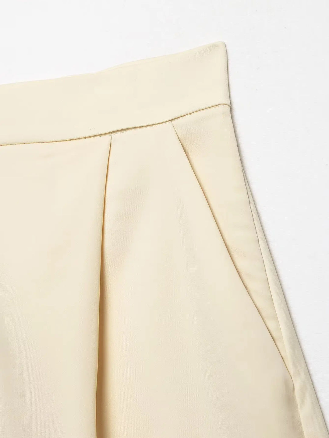 Trendy Satin Lace Trim Loose Shorts