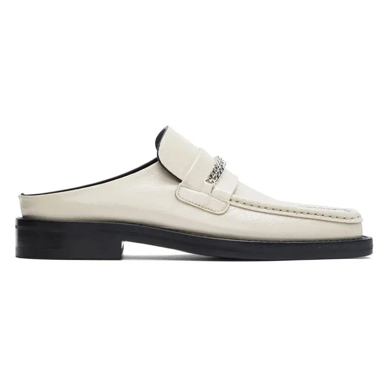 Flat Glossy Men’s Half Slippers