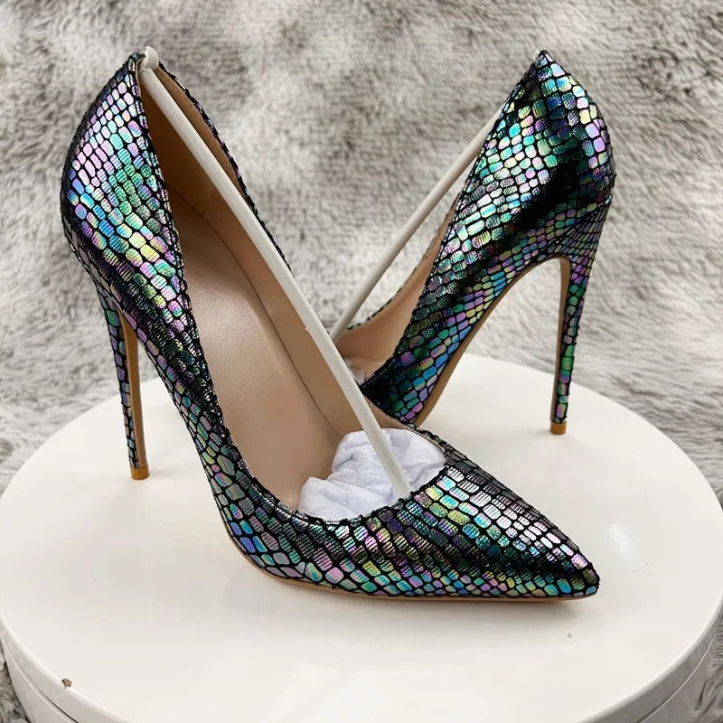 Shiny Effect Women's High Heel Stiletto Pumps | All For Me Today