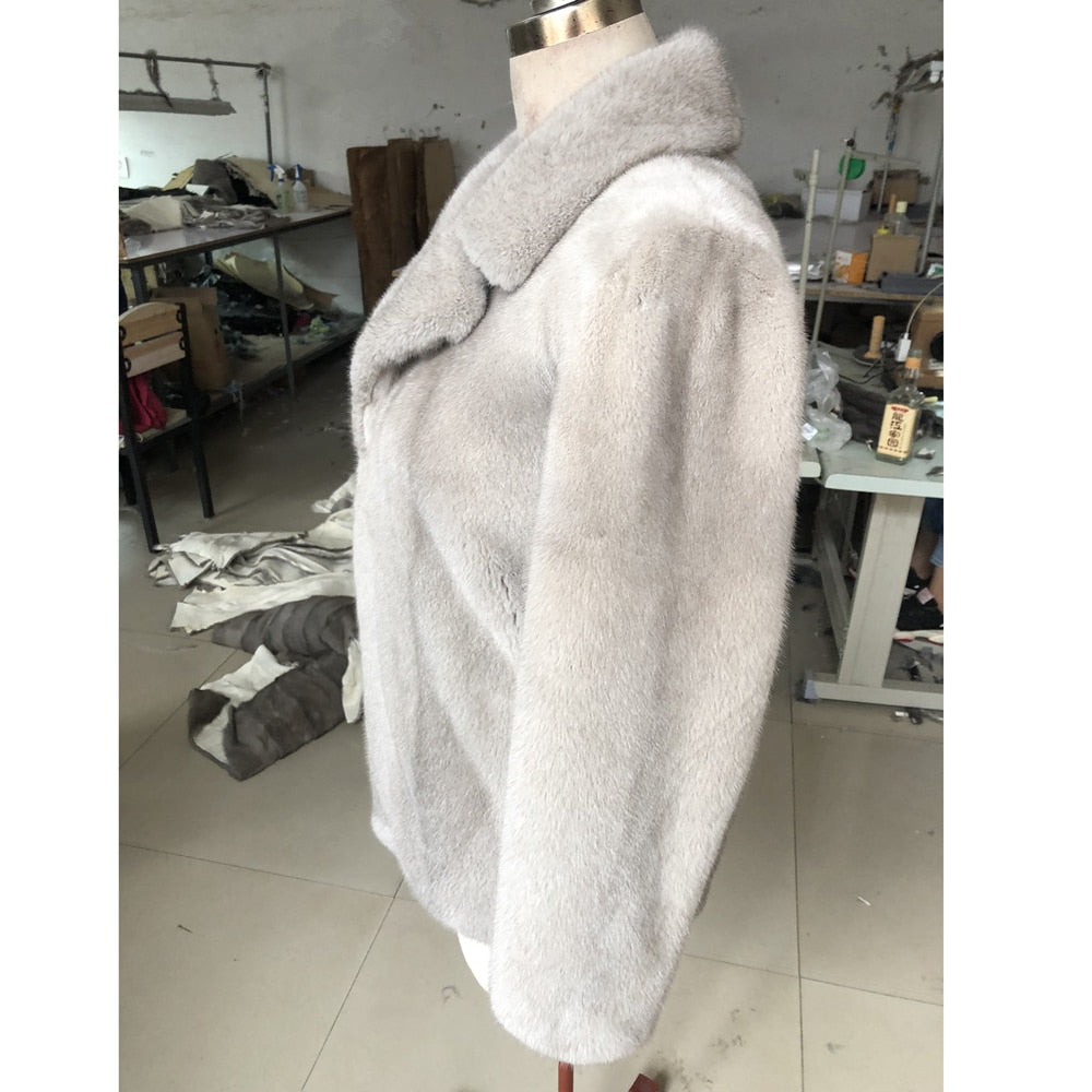 Short Style Women's Natural Mink Fur Coat | All For Me Today