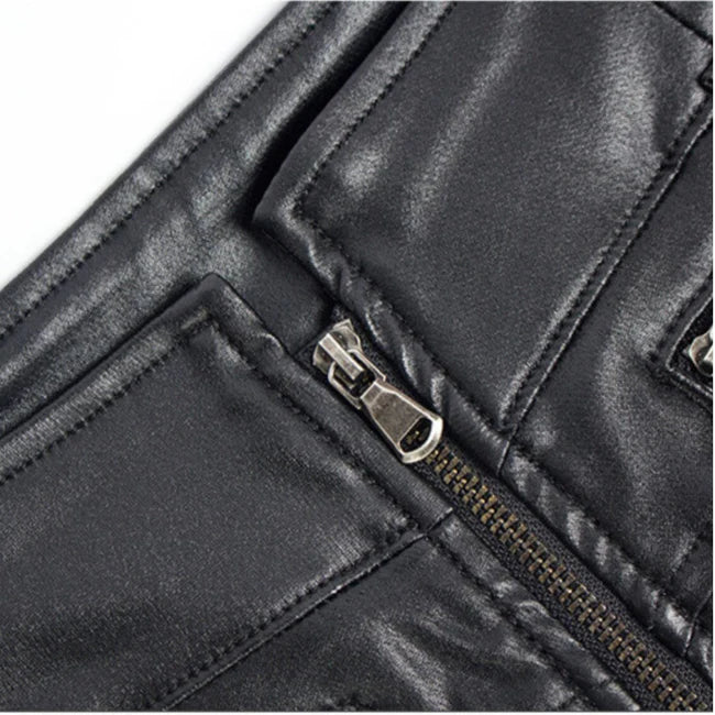 Slim Fit Real Black Leather Women's Shorts | All For Me Today