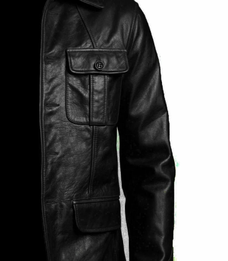 Slim Fit Real Leather Men's Biker Coat | All For Me Today