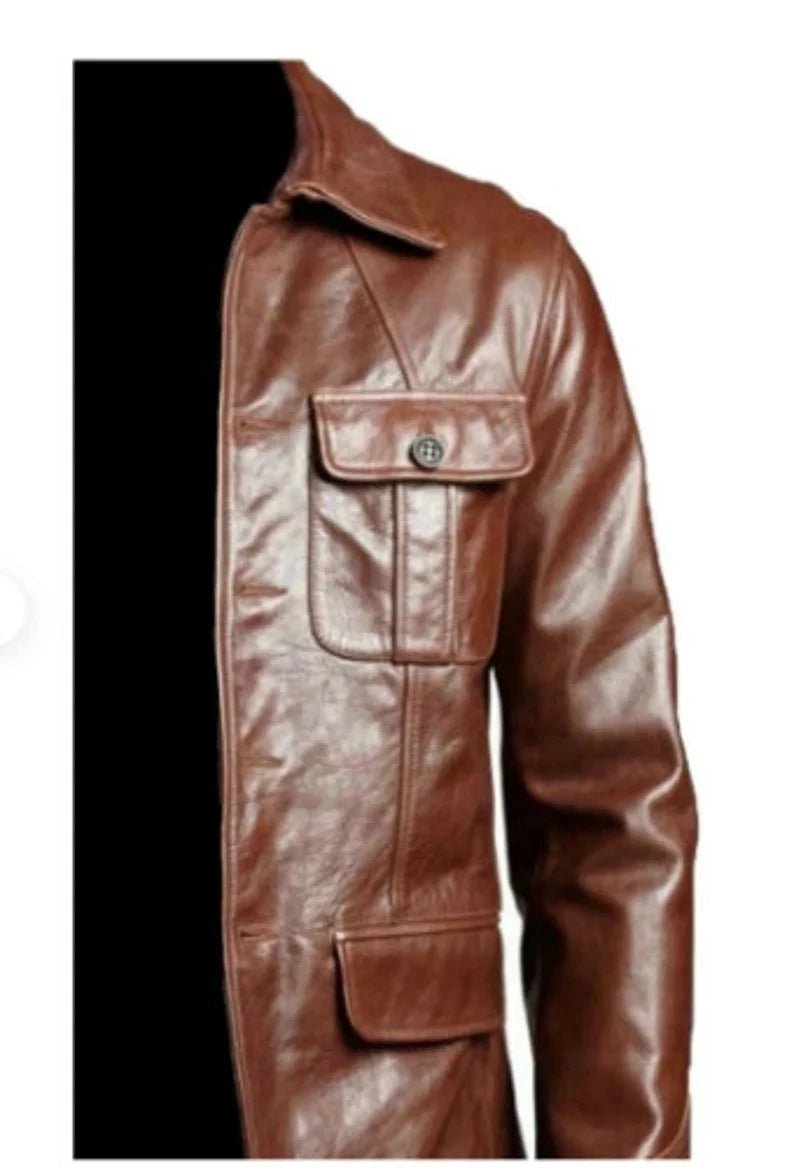 Slim Fit Real Leather Men's Biker Coat | All For Me Today