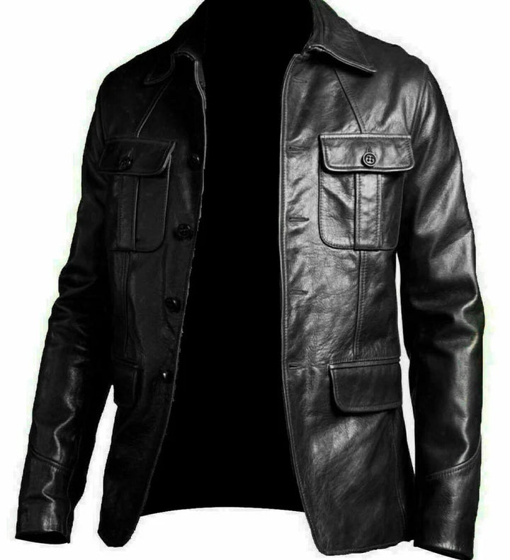 Slim Fit Real Leather Men's Biker Coat | All For Me Today