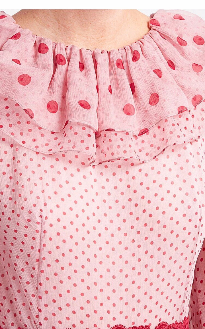 Spliced Polka Dot Women's Ruffles Party Dress | All For Me Today