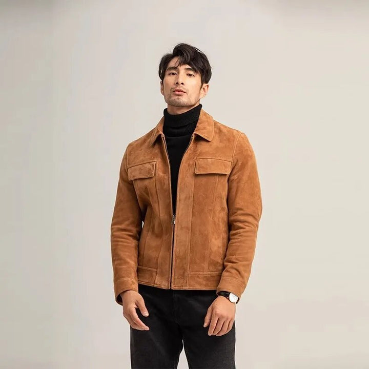 Suede Sheepskin Men's Leather Coat | All For Me Today