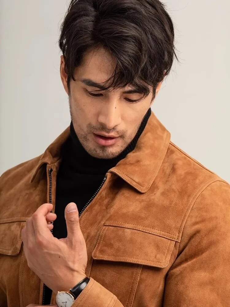 Suede Sheepskin Men's Leather Coat | All For Me Today