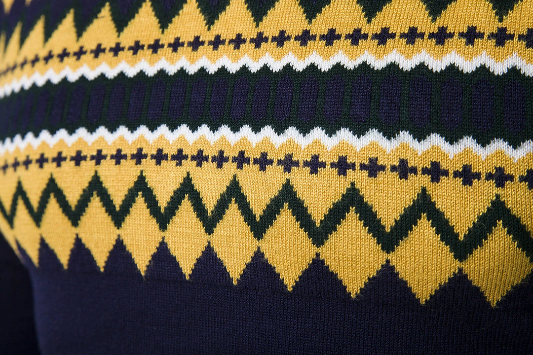British Round Neck Men's Pullover Sweater