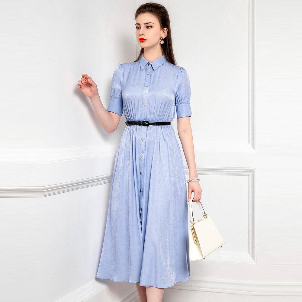 Temperament Shirt Style Umbrella Skirt Dress | All For Me Today