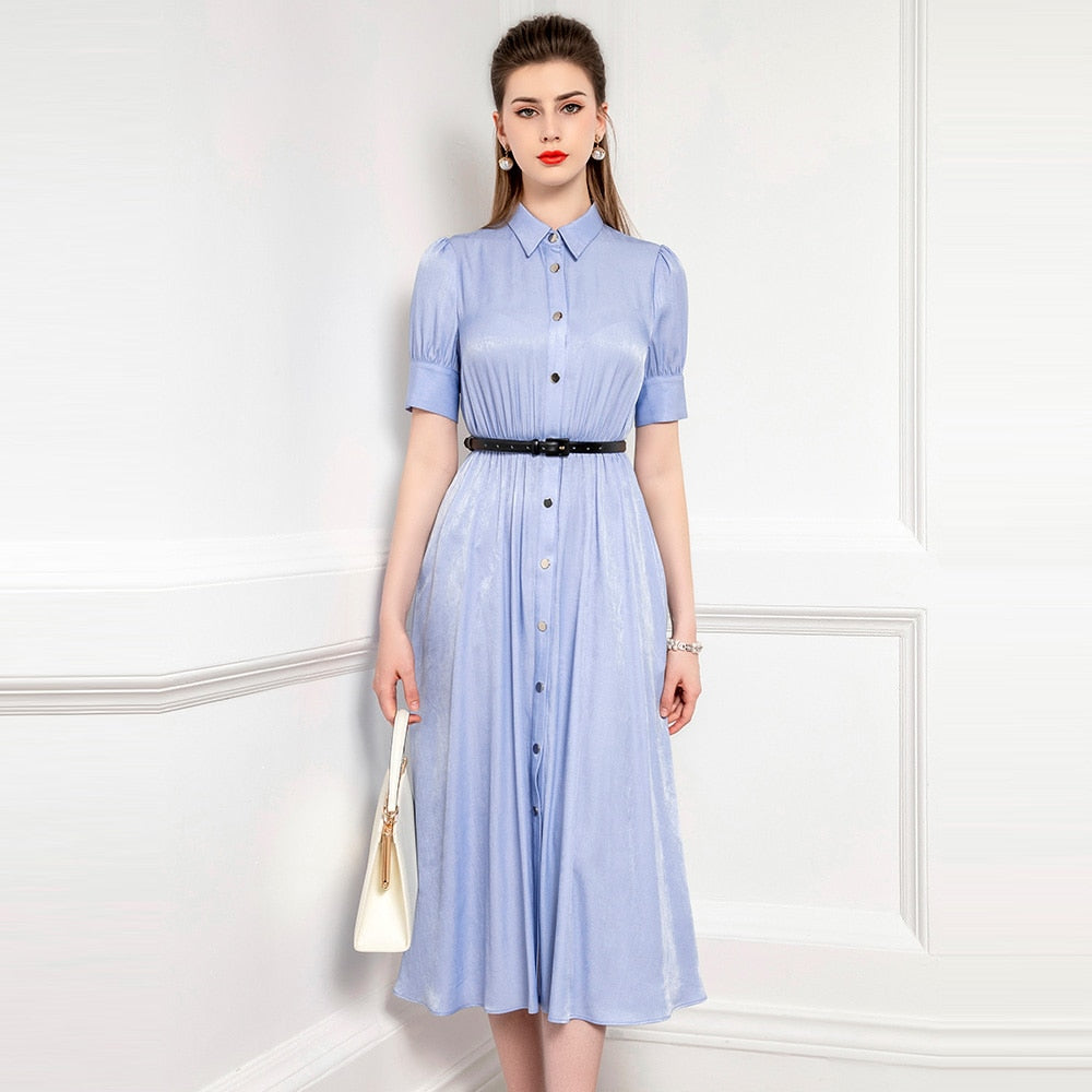 Temperament Shirt Style Umbrella Skirt Dress | All For Me Today