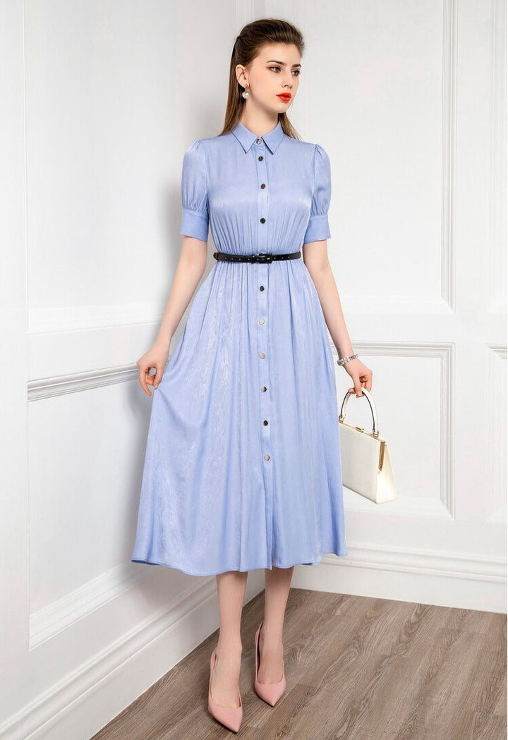 Temperament Shirt Style Umbrella Skirt Dress | All For Me Today