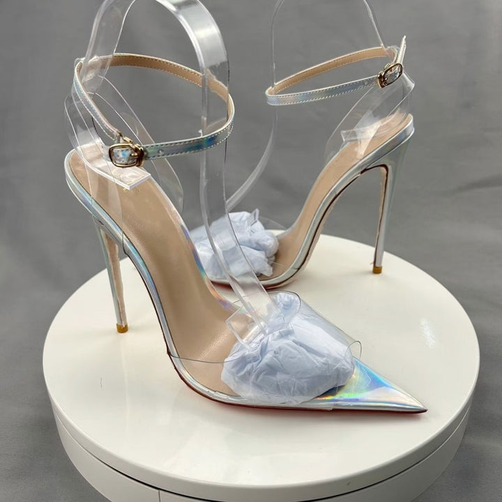 Transparent Ankle Straps Women High Heel Stiletto Pumps | All For Me Today