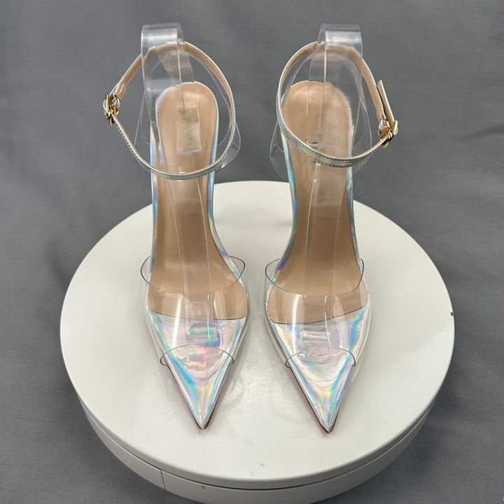 Transparent Ankle Straps Women High Heel Stiletto Pumps | All For Me Today