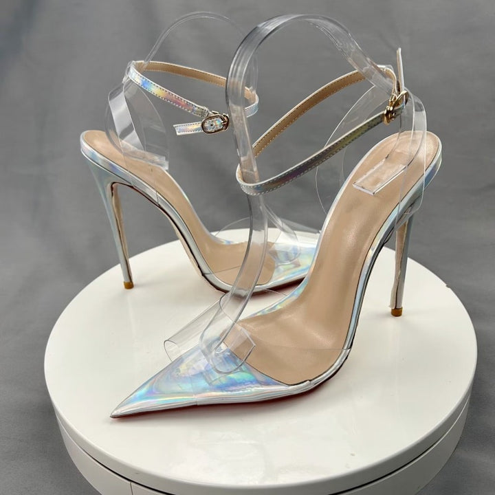 Transparent Ankle Straps Women High Heel Stiletto Pumps | All For Me Today