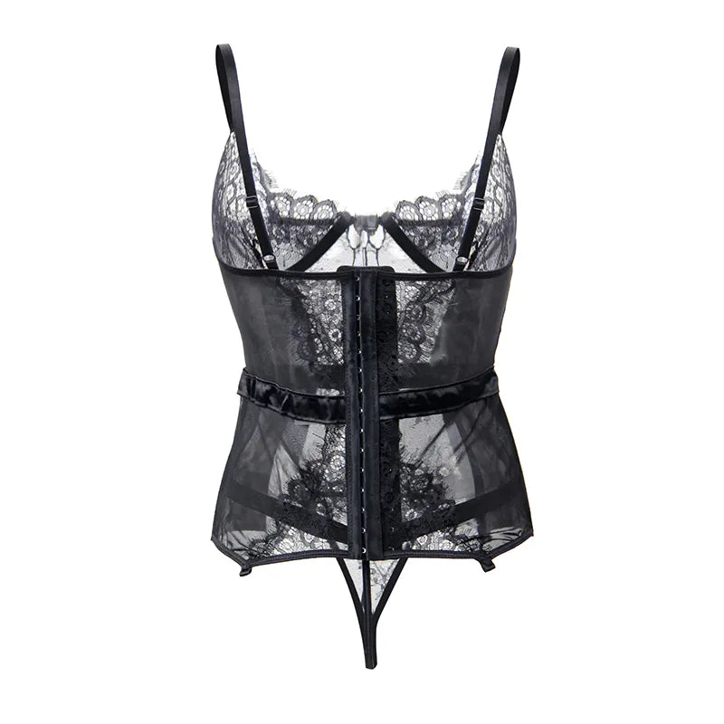 Transparent Satin Plus Size Women's Bustier Lingerie | All For Me Today