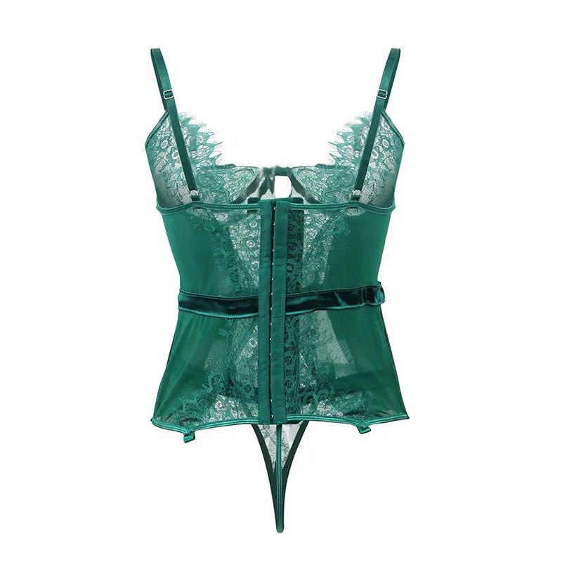 Transparent Satin Plus Size Women's Bustier Lingerie | All For Me Today