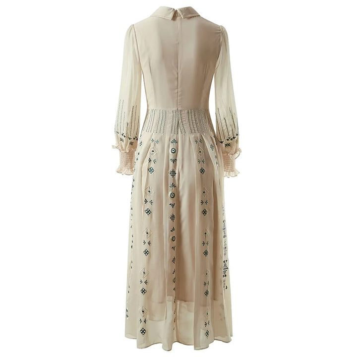 Turn-down Collar Women's Embroidery Dress | All For Me Today