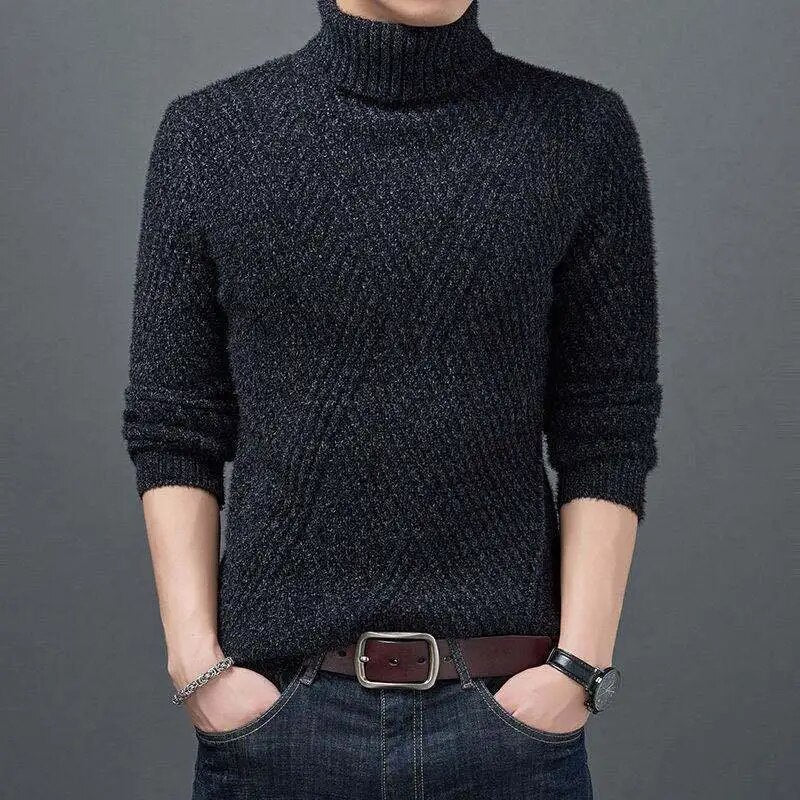 Turtleneck Men's Knit Wool Sweater | All For Me Today