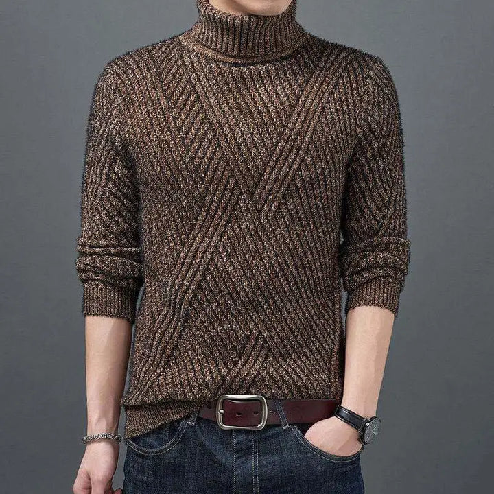 Turtleneck Men's Knit Wool Sweater | All For Me Today