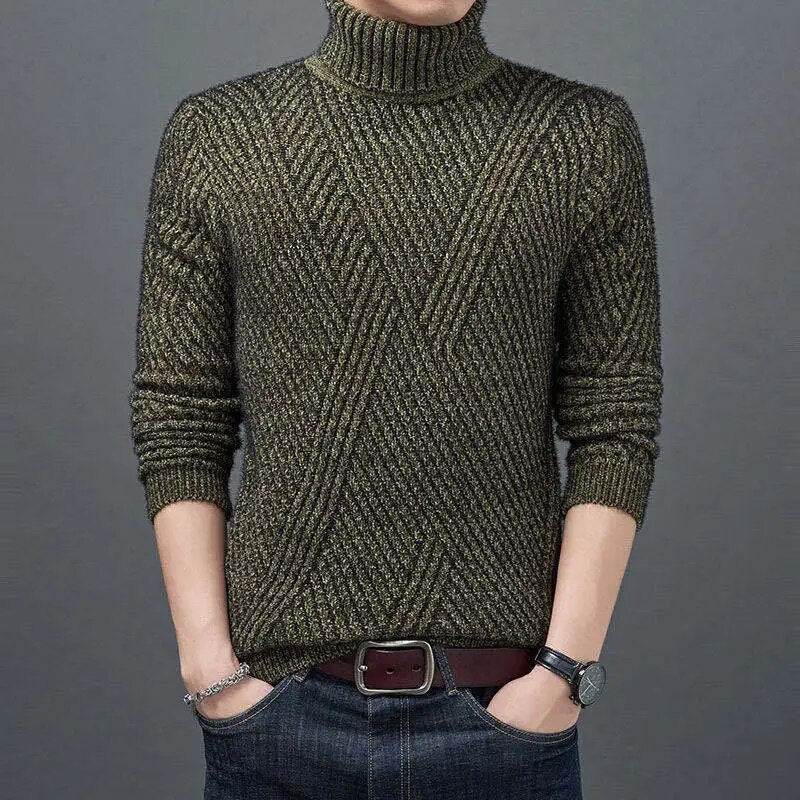 Turtleneck Men's Knit Wool Sweater | All For Me Today