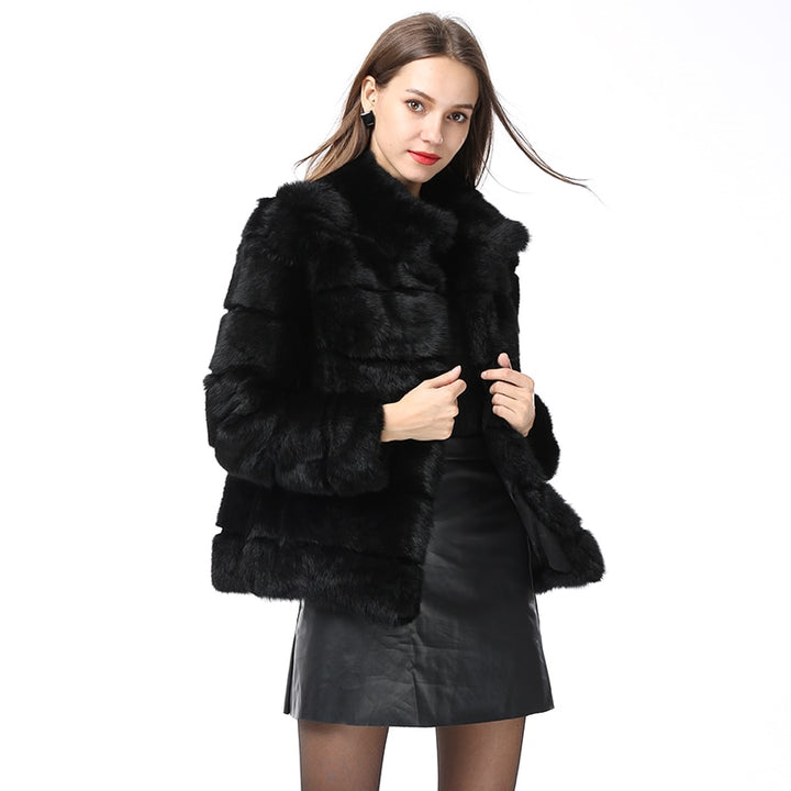 Stand Collar Women's Full Pelt Natural Fur Coat| All For Me Today