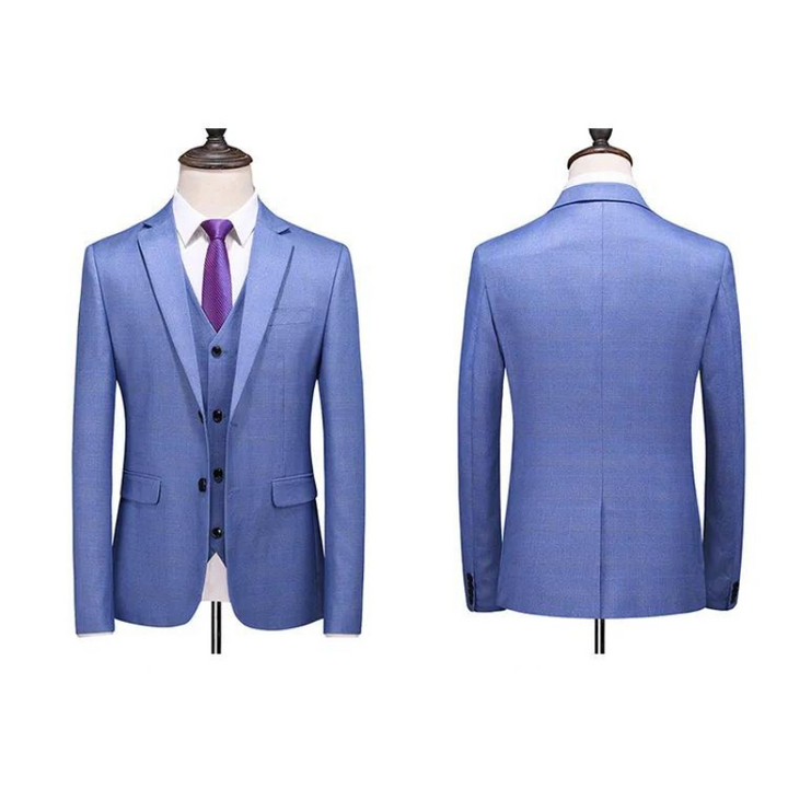 Business Trio Men's Plaid Suit