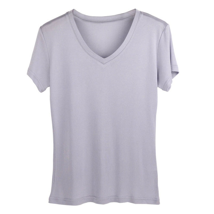 V Neck Real Silk Women's T-shirt | All For Me Today