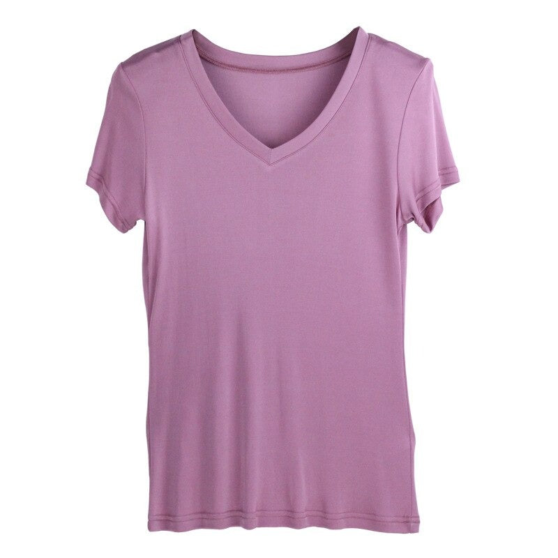 V Neck Real Silk Women's T-shirt | All For Me Today