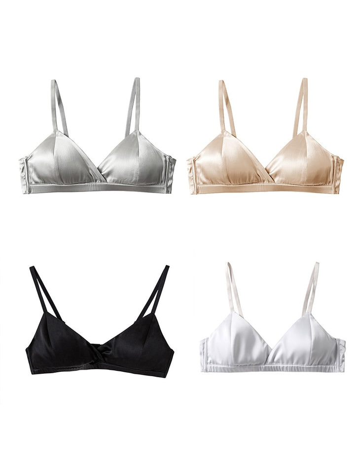 Wire Free Women Natural Silk Bra | All For Me Today