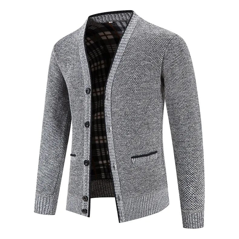 Wool Thickened Men's Button Cardigan | All For Me Today