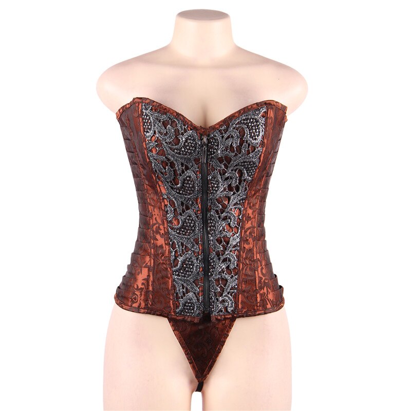 Zipper Embroidery Women's Body Shaper Corset | All For Me Today