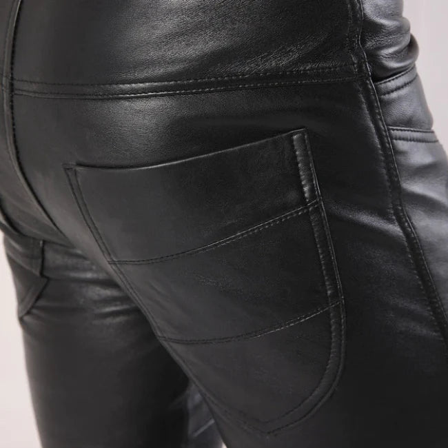 Men's Sheep Leather Pants With Flap Closure| All For Me Today