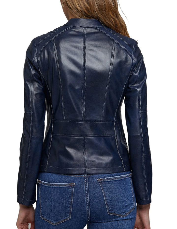 Live In Trends Real Black Leather Motorcycle Jacket