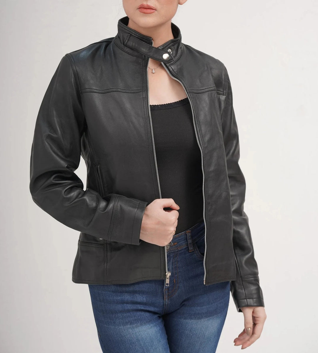 Live In Fashion Real Black Leather Jacket