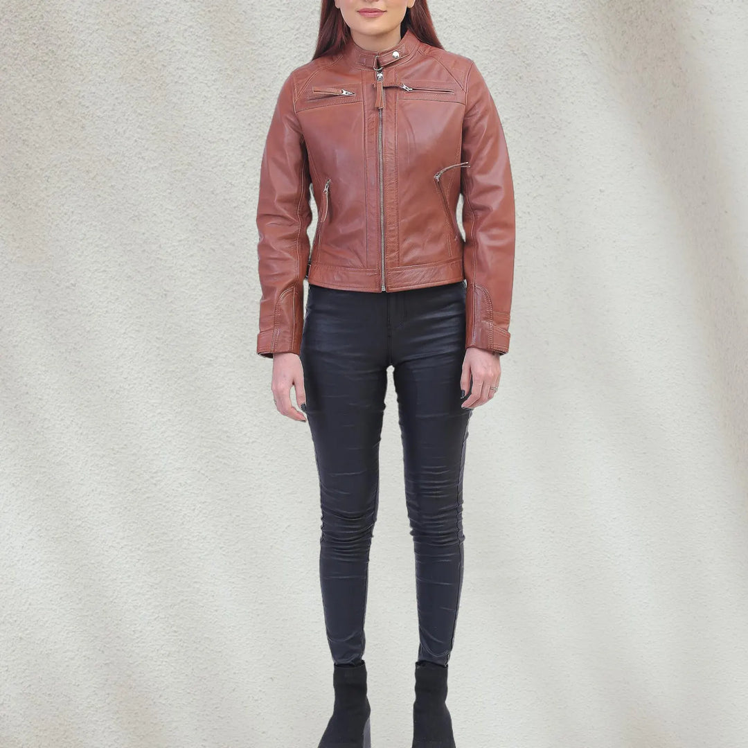 Effortlessly Trends Real Leather Biker Jacket