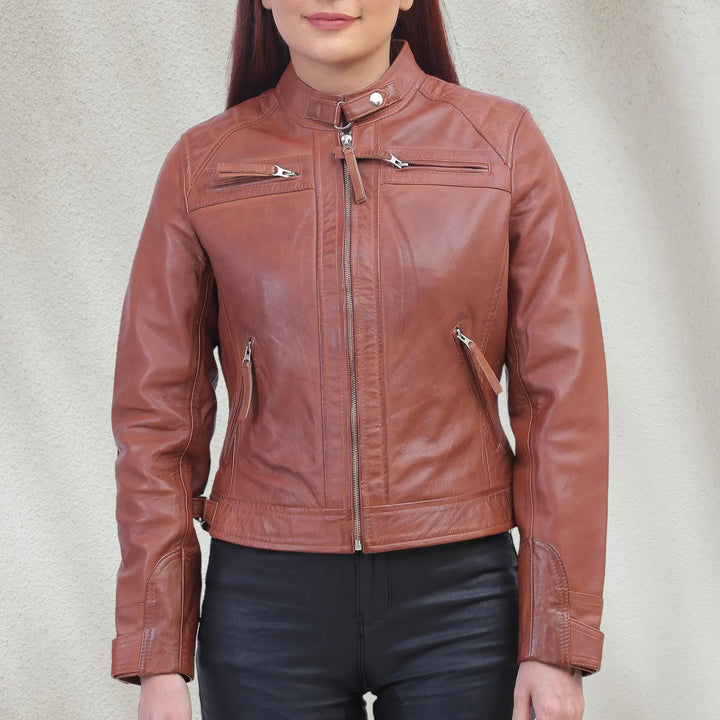 Effortlessly Trends Real Leather Biker Jacket