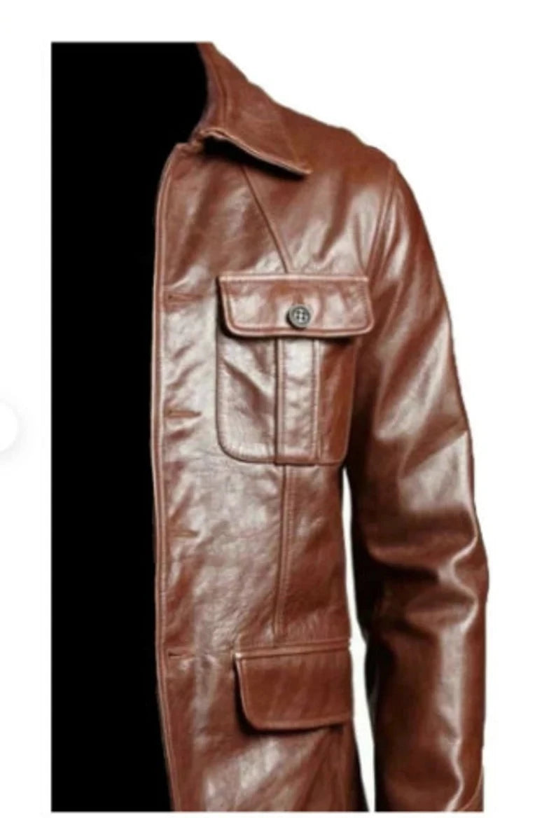 Slim Fit Real Leather Men's Biker Coat| All For Me Today