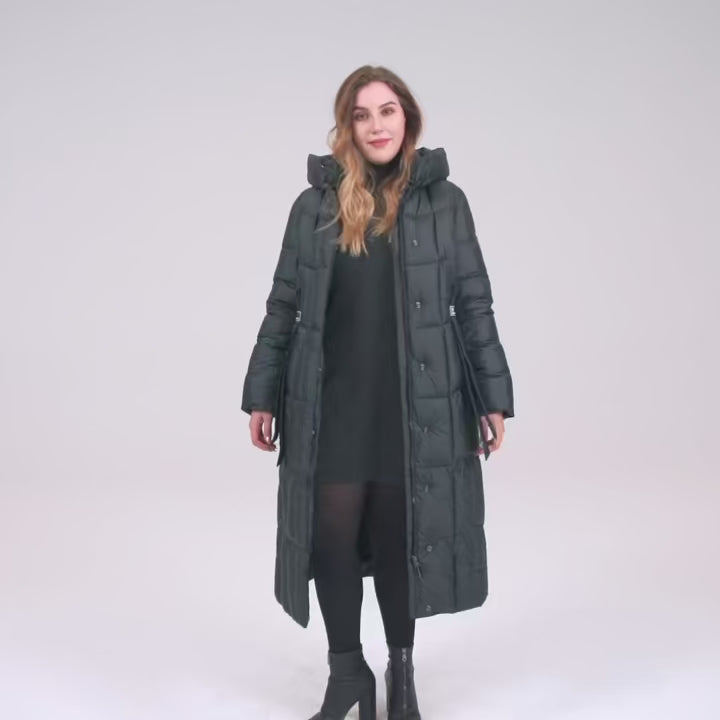 Plaid Thick Women's Long Warm Parka Coat