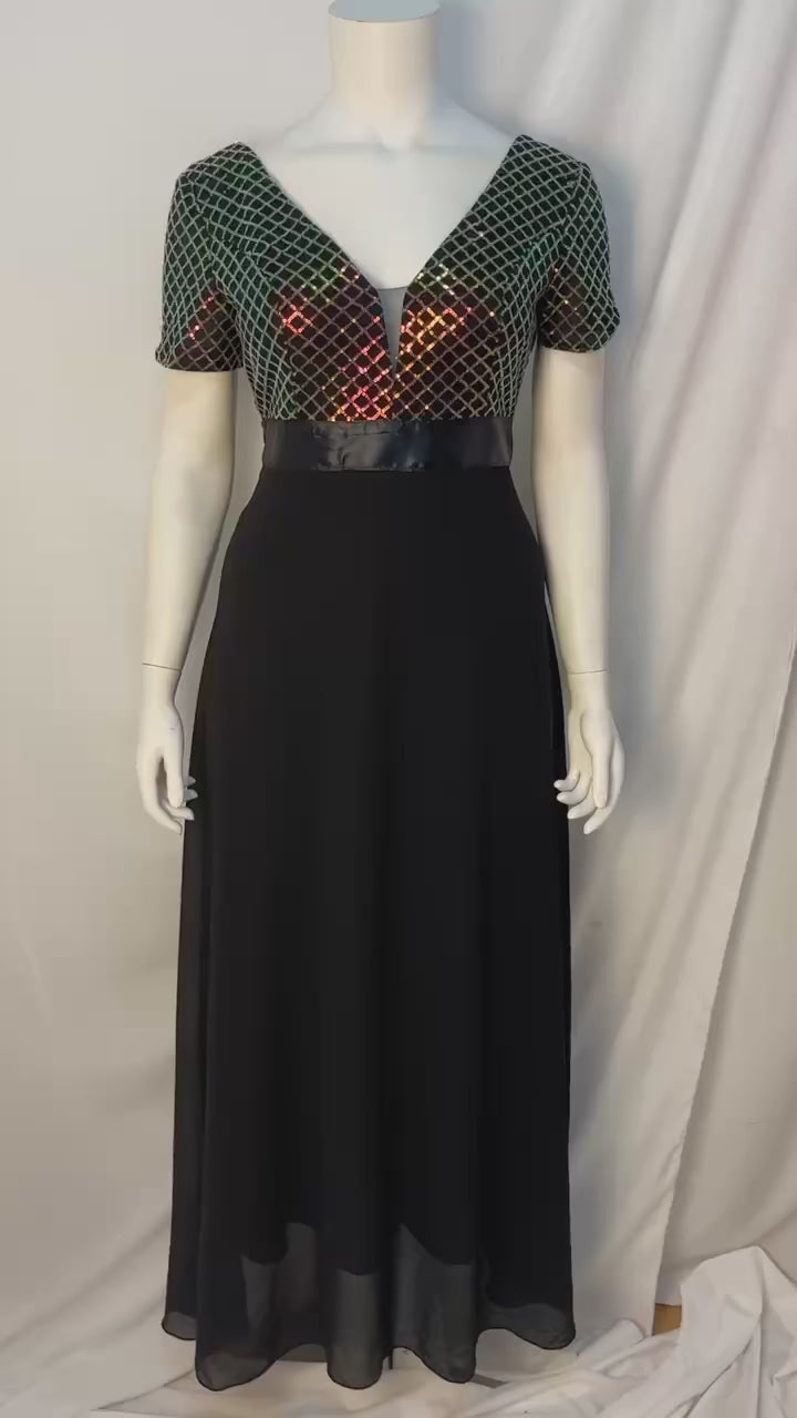 Rhombus Sequin Plus Size Women's Maxi Dress