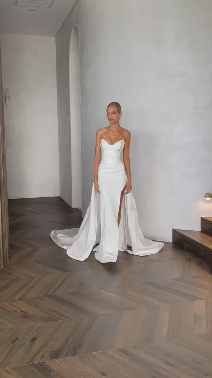 Modern Front Slit Bridal Gowns