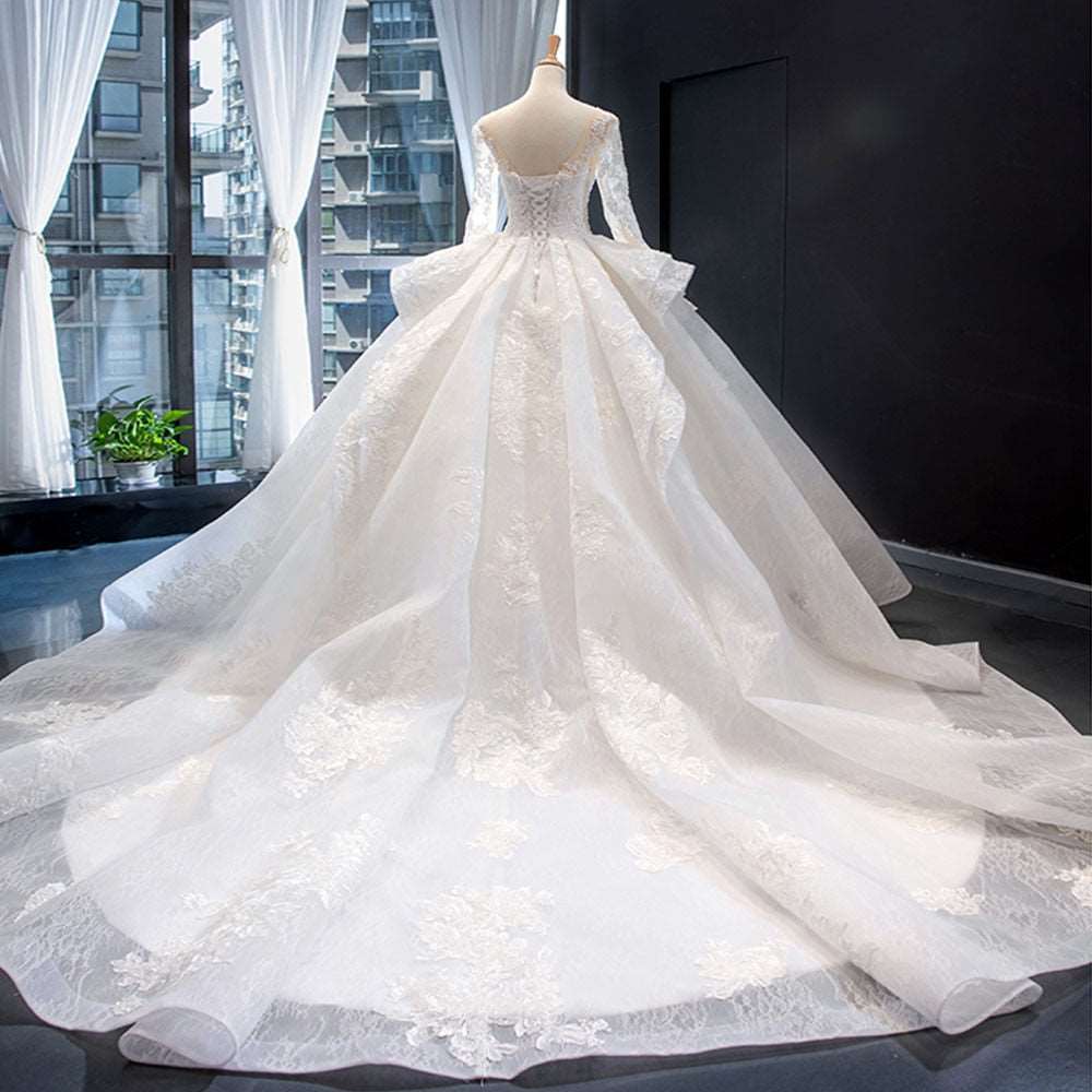 Beading Appliques Gorgeous Ball Gown Wedding Dress | All For Me Today