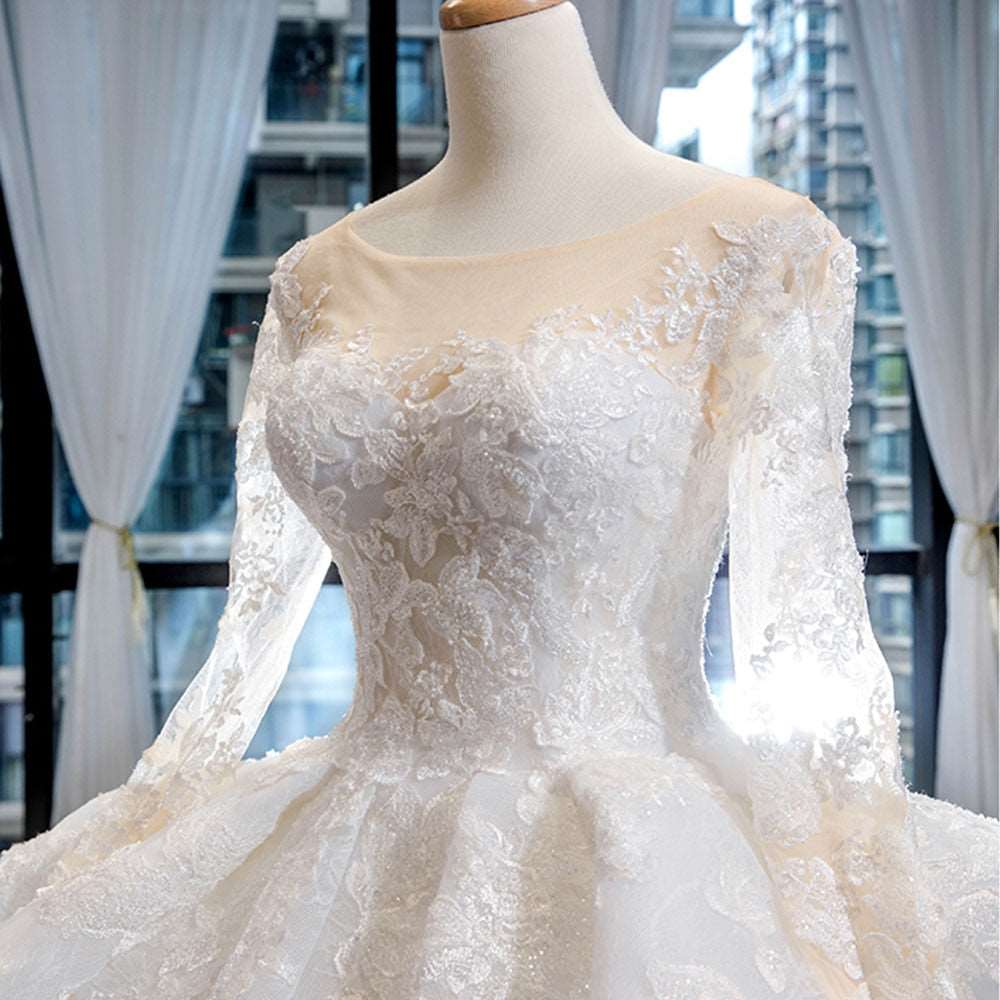 Beading Appliques Gorgeous Ball Gown Wedding Dress | All For Me Today