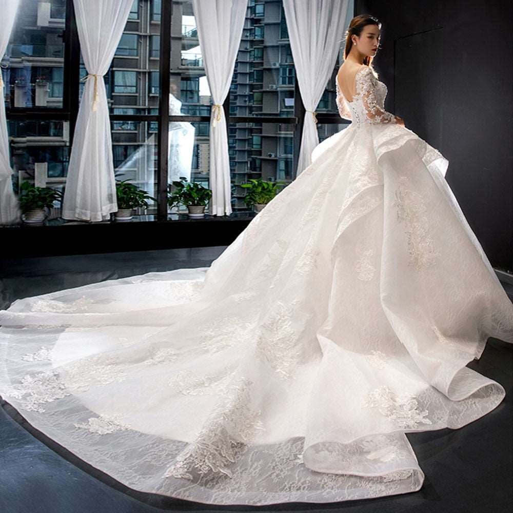 Beading Appliques Gorgeous Ball Gown Wedding Dress | All For Me Today