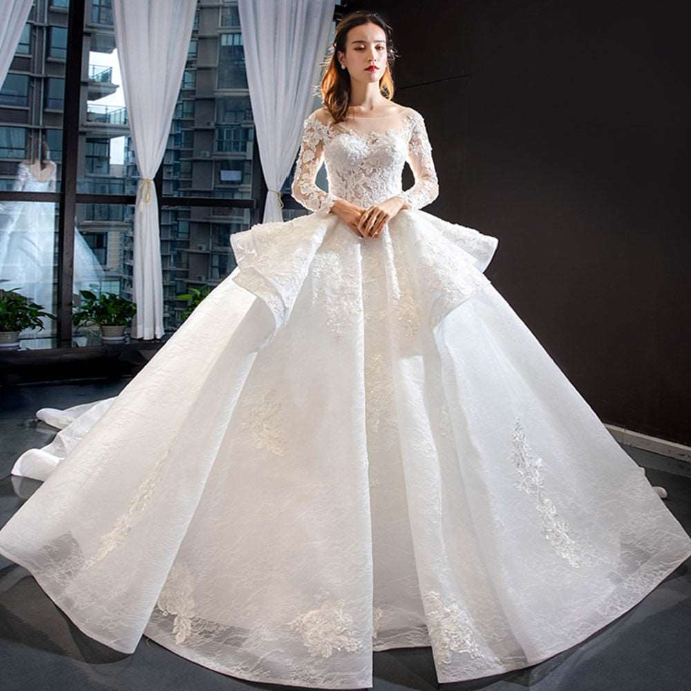 Beading Appliques Gorgeous Ball Gown Wedding Dress | All For Me Today