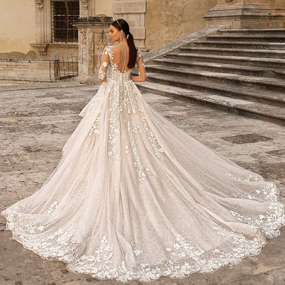 Beading Appliques Lace Princess Wedding Dress | All For Me Today