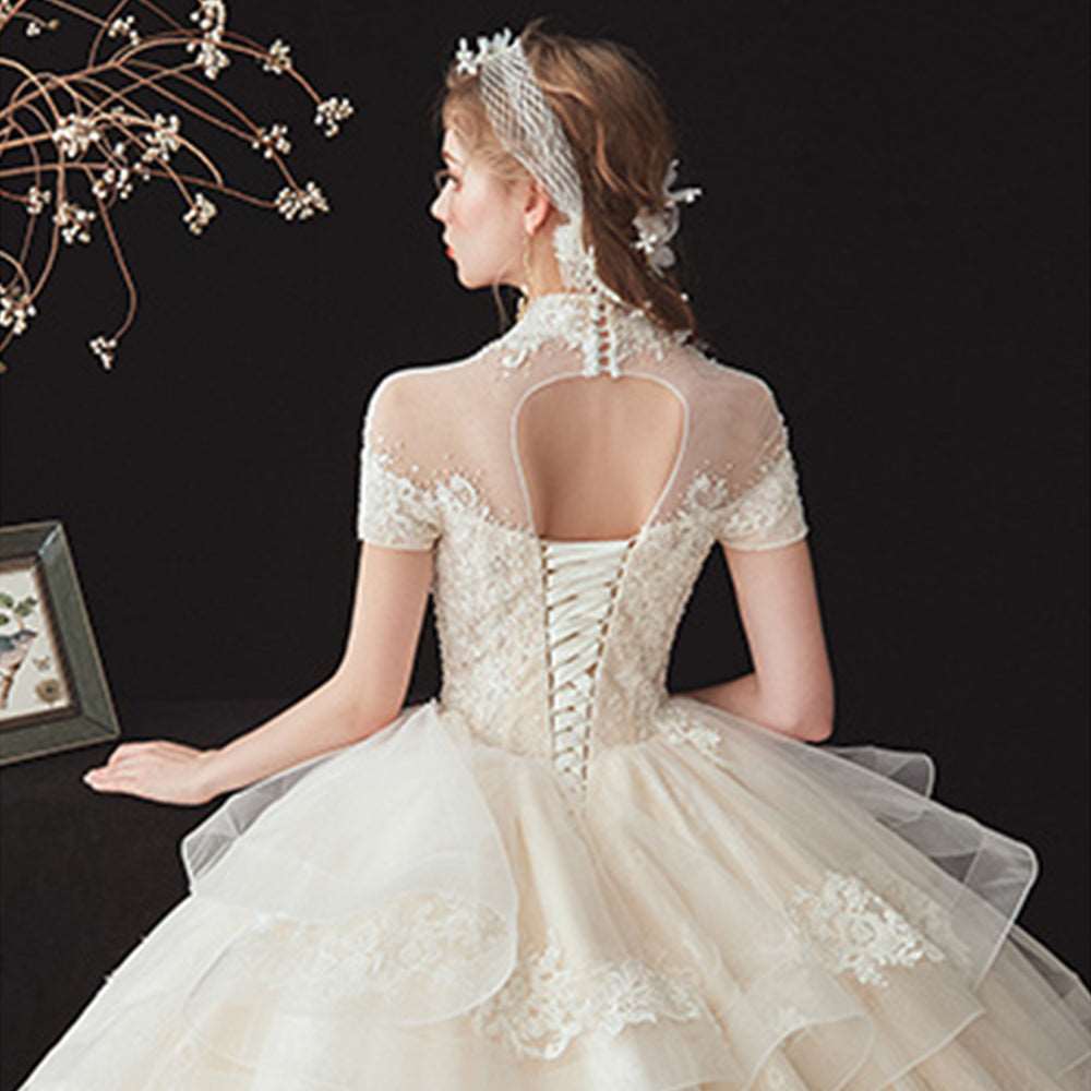 Beading Appliques Lace Wedding Dress | All For Me Today