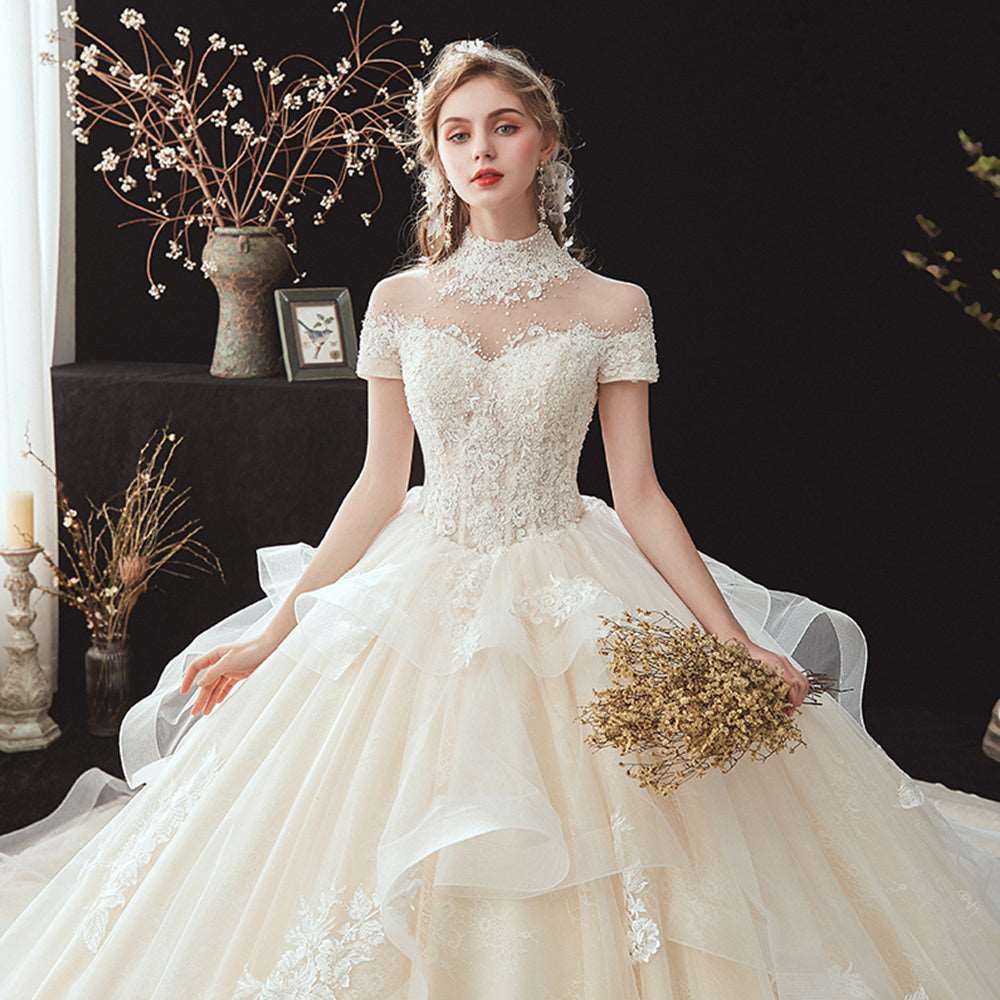 Beading Appliques Lace Wedding Dress | All For Me Today